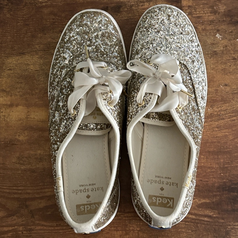 Keds Kate Spade Sparkly Gold Sneakers
